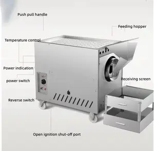 Commerciële Elektrische Kastanje Bak Machine Pinda 'S Koffiebrander Specerijen Thee Droogapparatuur Cacaobonen Braadmachine Te Koop