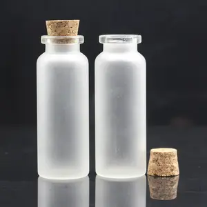 Wholesale Mini Wishing Bottle 5ml 10ml 15ml 20ml 25ml Glass Vials Custom Logo Clear Glass Match Storage Jar With Cork Stopper