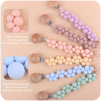 Attaches-sucettes en perles de silicone, porte-sucette pour bébé, sangle de sucette, laisse, porte-sucette pour bébé fille et garçon