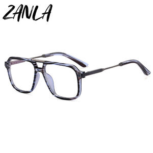 แว่นตาเรซิ่นกรอบสี่เหลี่ยมหรูหราสำหรับผู้ชาย บานพับสปริง ป้องกันแสงสีฟ้า แว่นสายตาสั่งตัดได้สำหรับผู้ชาย - Product Image 2