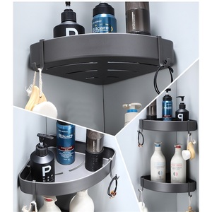 Gun Gray Zinc Alloy Modern Eco-Friendly Standing Corner <b>Shower</b> Caddy for Bathroom Rack Toilet <b>Shower</b> Room <b>Storage</b> - Product Image 3