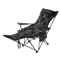 Chaise inclinable d'extérieur en métal réglable à 4 positions avec accoudoirs pliables, tissu Oxford, lit de repos pour la pêche, le pique-nique, le jardin
