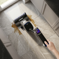 Aspirateur sans fil eau et poussière, eau chauffée, auto-nettoyant, forte aspiration, moteur sans balais, écran LCD, assistant vocal pour la maison