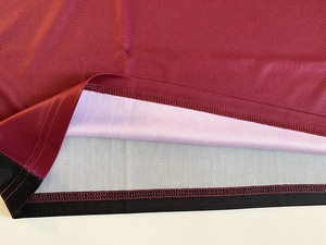 Entraîneurs de netball sur mesure unisexe pour polos 100% polyester noir rouge garniture rayures tissu tricoté col <span class=keywords><strong>polo</strong></span> unisexe - Product Image 4