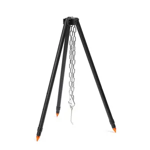 Outdoor picnic Campfire Tripod Camping Cooker Hanger 3 Sections Adjustable Barbecue Grills Hanging Tripod BBQ Cooking Hanger