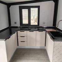 Maison préfabriquée extensible en conteneur à toit incliné imperméable - Villa capsule, maison familiale mobile préfabriquée portable de petite taille