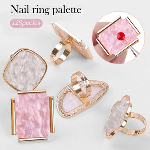 Palette de mélange pour nail art en métal et résine colorée, outil de beauté pour manucure et gel - Product Image 2