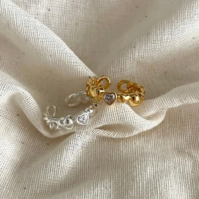Kadınlar için Minimalist lüks kristal taş yüzük gümüş 925 kübik zirkonya kalp şekilli cvd elmas yüzük çiftler için