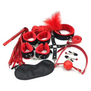 ชุดกุญแจมือหนังแกะ10ชิ้น/เซ็ตชุดของเล่นทาสของเล่นผู้ใหญ่เกมเข็มขัดรัดเอวเซ็กซ์ผลิตภัณฑ์ - Product Image 2