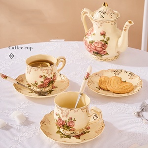 ถ้วยกาแฟเซรามิกใช้งานได้จริงแบบยุโรปชุดกาแฟชาอังกฤษยามบ่ายที่บ้านสำนักงานดอกไม้ชุดแก้วชา - Product Image 1