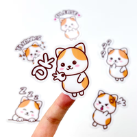 Label anak anjing kustom, pemotong cetakan bahan perlindungan lingkungan PC, stiker kartun lucu tahan air