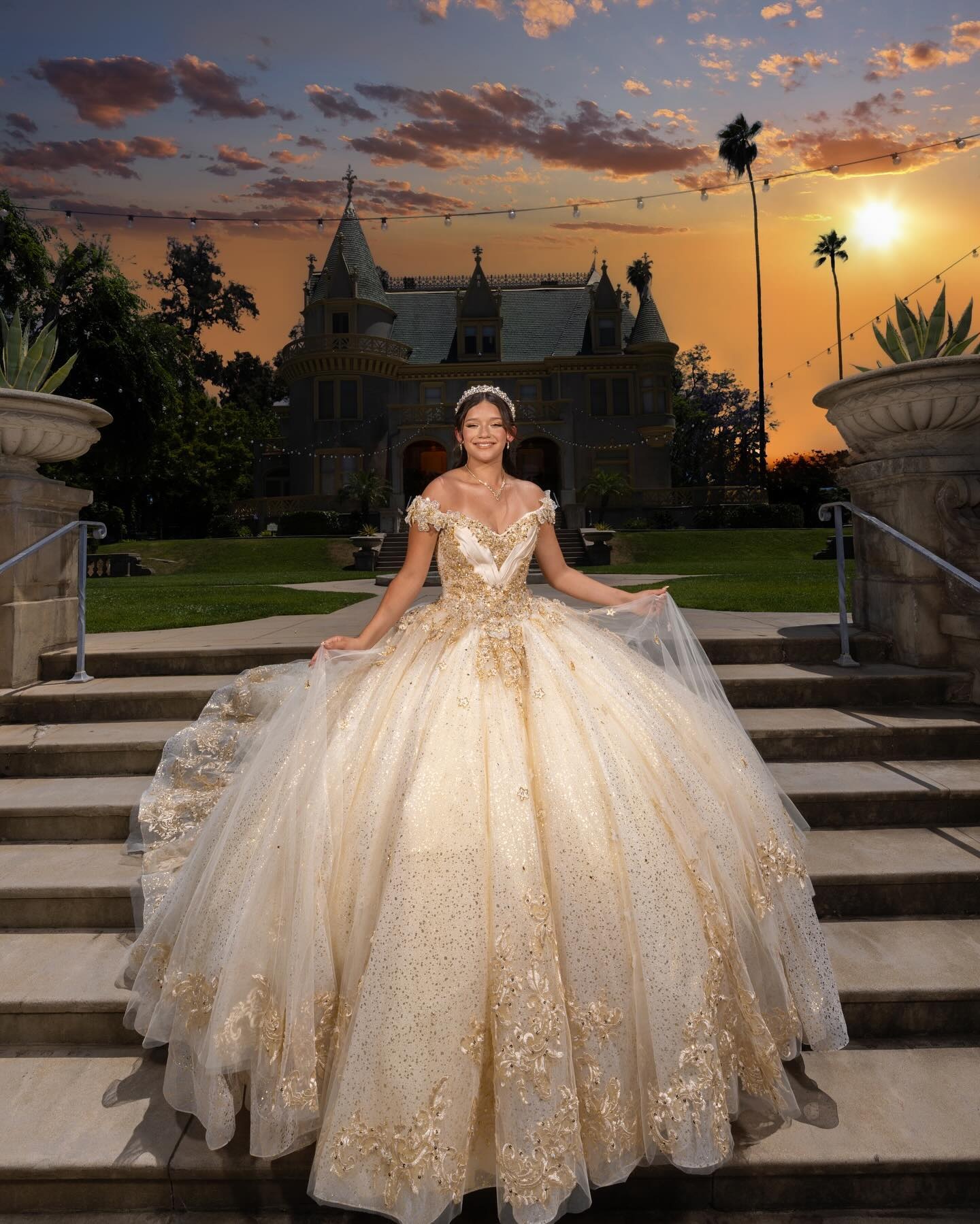 strapless open back dress Off Shoulder 3D Appliques Ball Gown Quinceanera Dress For 15 Birthday –  Simplepromdress main image 0