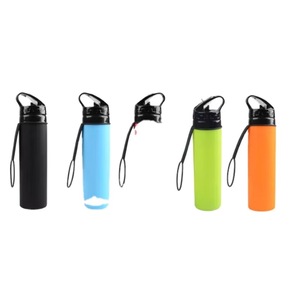 MUESTRA GRATUITA Botella de agua portátil, plegable y expandible de poliéster, a prueba de fugas, para deportes al aire libre. - Product Image 6