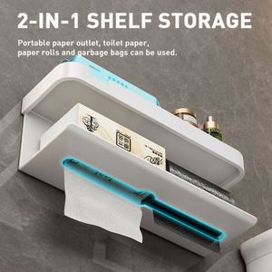 Portarrollos de Papel Higiénico Multicapa Autoadhesivo, Sin Perforaciones, de Aluminio, Resistente a la Humedad y al Óxido, con Gran Capacidad de Carga, Moderno, para Baño, Cocina y Gimnasio - Product Image 5