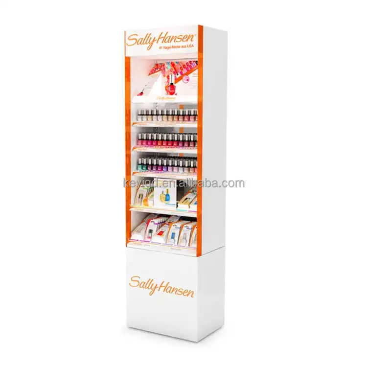 Mobilier de détail en bois blanc, OEM, personnalisé, présentoir de cosmétiques, pour vernis à ongles et rouge à lèvres, 1 pièce