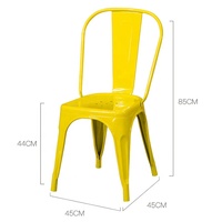 Chaises de jardin modernes en fonte de haute qualité pour usage commercial, finition peinte par pulvérisation multicolore