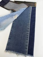 Tissu denim sergé bleu 380 GSM 11,2 oz, largeur extra large 190 cm, mélange coton RCF et polyester tissé pour jeans garçons et filles, bébé