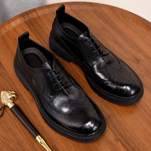 รองเท้าหนังผู้ชายแบบหนาพิเศษ สไตล์โบรก ลายสลักเลเซอร์ พื้นนุ่ม เหมาะสำหรับงานธุรกิจและงานแต่งงาน - Product Image 6