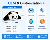 Jouets en peluche IA, PaPa Panda interactif avec fonctions de clignement, de toucher et de sons de nourrissage, développe la connexion émotionnelle et les compétences linguistiques, OEM/ODM