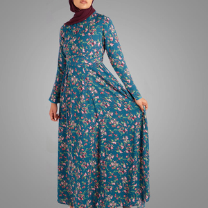 Dubai Abaya Modest Prints abito Jubah musulmano a maniche lunghe elegante abbigliamento <span class=keywords><strong>etnico</strong></span> islamico <span class=keywords><strong>Online</strong></span> - Product Image 3
