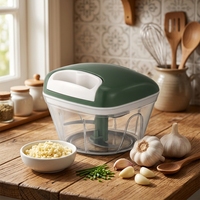 Handmatige roestvrijstalen voedselhakker met garde voor het verwerken van knoflook, ui, groenten, fruit en noten - Keukenaccessoire