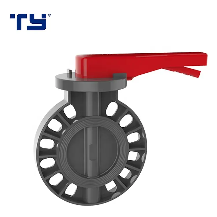 CHINA FACTORY BALL VALVE PVC ELECTRICAL SANITARY BUTTERFLY VALVE STAINLESS STEEL WITH RED HANDLE