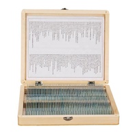 100 Kinds Human Tissue Prepared Glass Microscope Slides for Medical Teaching Packed in Wooden Box