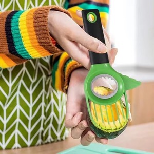 Éplucheur de fruits 3 en 1, coupe-avocat, éplucheur de noix de karité, couteau en plastique, séparateur de pulpe, outils de cuisine, gadgets de cuisine - Product Image 3