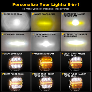 Fari <span class=keywords><strong>da</strong></span> Lavoro LED Universali con Luci Diurne Ambra, Barra Luminosa per Auto, Camion, 4x4, Fuoristrada, SUV, ATV, Jeep, Barche, Trattori - Product Image 5