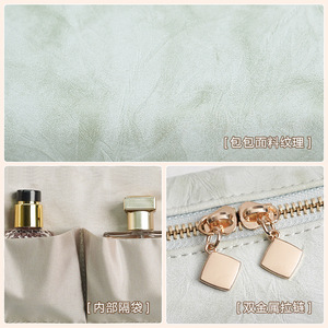 Gray PU Cosmetic Bag Zipper Makeup Pouch Embossed Beauty <b>Case</b> for <b>Travel</b> Toiletry Storage - Product Image 5