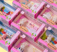 Jouet de Château de Lapin en Peluche Transfrontalier, Adorable Poupée Lapin, Grande Maison de Dessert, Cadeau d'Anniversaire pour Fille et Enfant