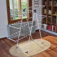 Séchoir à linge pliable Massima Triplex moderne de luxe en métal à trois niveaux, hauteur réglable, séchage efficace