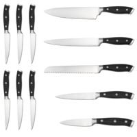 Ensemble de couteaux de chef Okapi pour la restauration, couteaux de cuisine en acier inoxydable en gros avec logo personnalisé gravé au laser