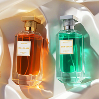 Botella de Perfume Recargable Vacía de 100 ml con Base Gruesa a Bajo Precio, Etiqueta Personalizada, Tapa Rectangular de Aleación de Zinc Zamac con Pulverizador Fino