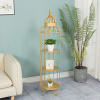 Style nordique américain en fer forgé Cage à oiseaux porte-fleurs multicouche intérieur balcon stockage coin support salon meubles