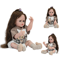 Kit complet pour fille noire flexible 24 pouces en silicone souple recien nacido reborn poupées pour nouveaux-nés