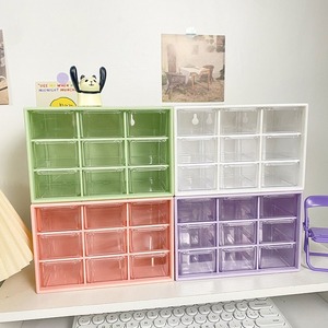 Desktop Organizer 33x15x85cm Plastic Stackable Double Tier Rectangle <b>Storage</b> Box For Desk Neatening - Product Image 1