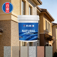 Peinture à base d'eau effet pierre véritable Revêtement texturé résistant aux intempéries Anti-taches Finition décorative pour murs extérieurs