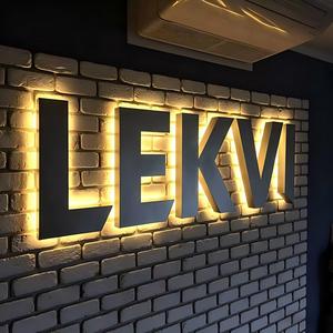 ป้ายไฟ LED 3 มิติ แบบกำหนดเองสำหรับธุรกิจ  โลโก้อะคริลิคสแตนเลส สำหรับตกแต่งหน้าร้าน ไฟติดผนัง  ออกแบบฟรี - Product Image 1