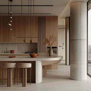 Muebles de Cocina Modernos Europeos, Tablero de Melamina Personalizado, Acrílico, Mármol, Listos para Armar, para Villas y Apartamentos - Product Image 2