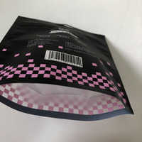Pochette refermable en PP noir mat, résistante à l'humidité, avec fenêtre transparente avant et arrière, fermeture éclair givrée, pour emballage de sous-vêtements féminins
