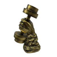 WeiVista Trophée d'haltères en résine finition or Fitness Musculation Force Award Sculpture Fabricant pour salle de sport et événements sportifs
