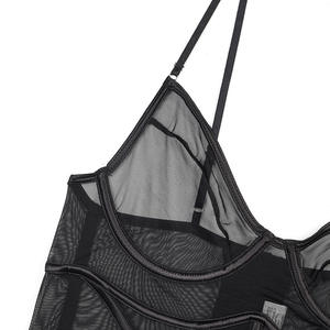 Conjunto de lencería <span class=keywords><strong>Bordelle</strong></span> de lujo para mujer, corsé de malla, sujetador, calzoncillos, encaje, volantes, decoración, Control de luz, medias Bragas, Tops cortos eróticos - Product Image 6