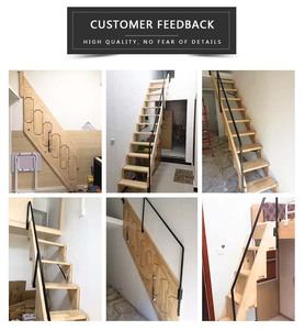 Sản Xuất Tại Trung Quốc 2.8M-3.8M Gỗ Nguyên Khối Hiện Đại Đa Năng Gấp Viền Cầu Thang Gỗ Sản Xuất Tại Trung Quốc - Product Image 6