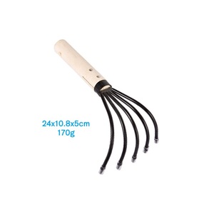 Yilu Five Pronged Rake Steel Head Wood Handle 24x10.8x5cm For Beachcombing Digging Clams Oysters Razor Clams Snails - Product Image 1