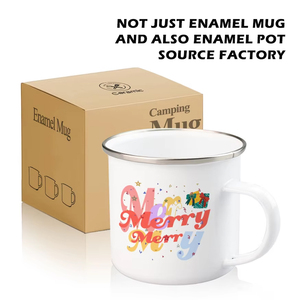 Vente en gros de tasse en <span class=keywords><strong>poterie</strong></span> imitation émail de style nostalgique personnalisée tasse à café en émail de lait tasse à café en émail tasse à café d'extérieur - Product Image 1