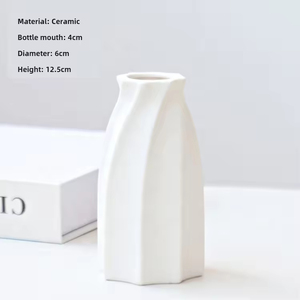 Jarrón de Porcelana Blanca Europea Moderna con Acabado Mate Suave, Ligero y Ecológico para Decoración del Hogar - Product Image 4