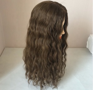 Tự Nhiên Lượn Sóng Silk Top Tóc Con Người Topper Người Phụ Nữ Tóc Lụa Cơ Sở Kippah Topper - Product Image 3