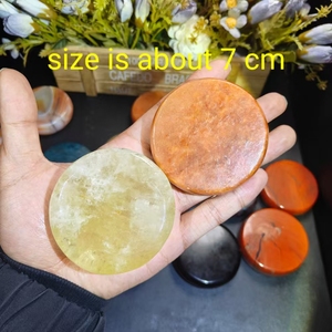 Pietra Palmare in Cristallo Misto Naturale Citrino e <span class=keywords><strong>Apatite</strong></span> <span class=keywords><strong>Blu</strong></span>, Occhio di Tigre Intagliato, Artigianato Curativo per Regali - Prezzo all'Ingrosso - Product Image 5