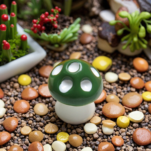 Ornements de champignons 3D mignons en résine écologique Artisanat DIY Accessoires décoratifs de Noël - Product Image 4